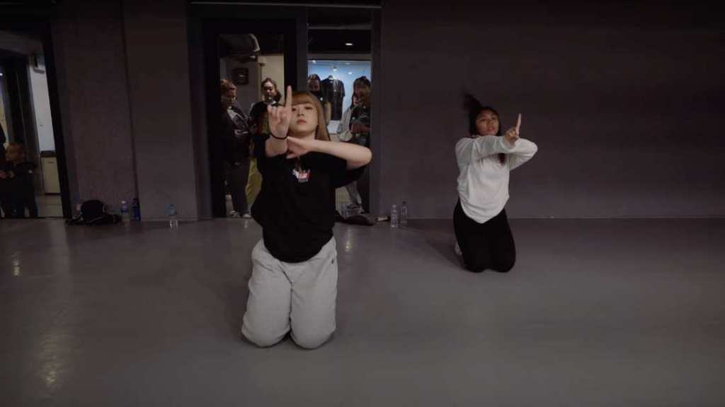 dancers at 1million dance studio in seoul, korea in a woonha choreography class