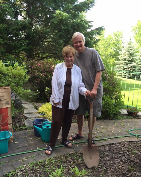 Mom and Dad in the garden